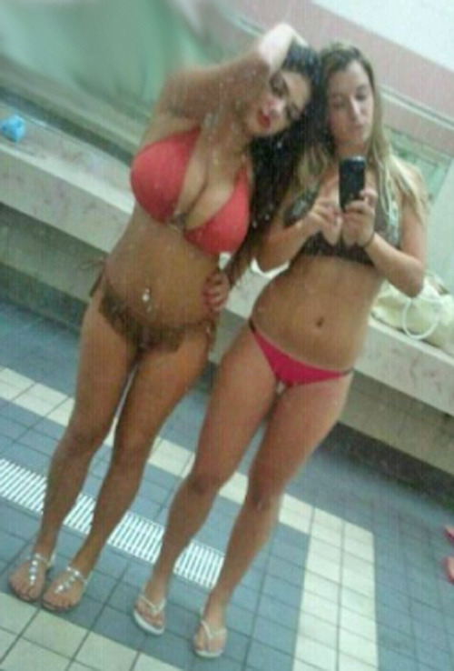 boobsruinfriendships:  Selfie time!  Where to put the phone?  Emma would have loved