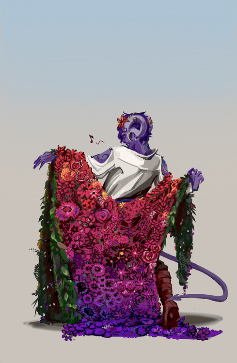 transmollymaukk:rhydart:k[id/ A drawing of Mollymauk from Critical Role. Mollymauk is a purple tiefl