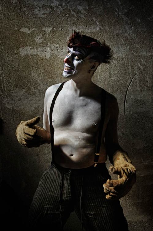 asylum-art-2:   					Portraits of scary clowns by photographer Eolo Perfido The frightening Clownville series, created by photographer Eolo Perfido in collaboration with the make-up artist Valeria Orlando Via: ufunk.