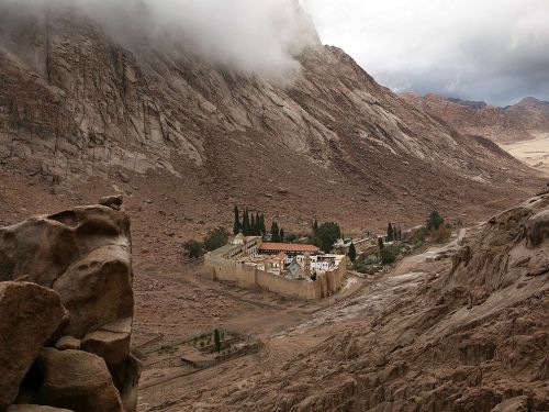 St. Catherine’s Monastery, almost 1,500 years old, stands at the base of Mount Sinai on Egypt&