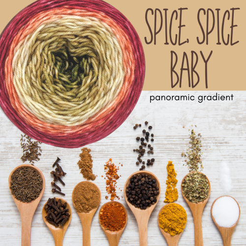 Spice Spice Baby Gradient is a comforting blend of all of falls spices. Snuggle up and knit a perfec