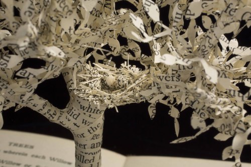 SongbirdBook SculptureWire, Wadding & Vintage Books30cm x 21cm x 17cm