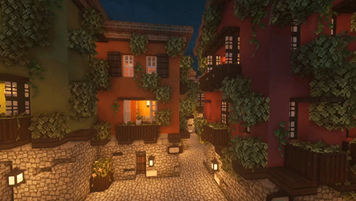 netherack:⭐cute and colorful citravilla on @bittercraftmc at night   come join us on bittercraft 