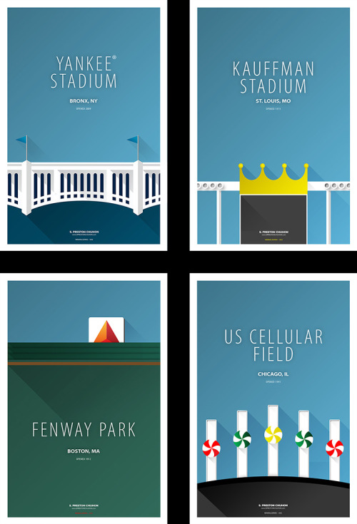 pootpoot1999:Minimalist Baseball Stadiums by S. Prestonpootpoot1999.com