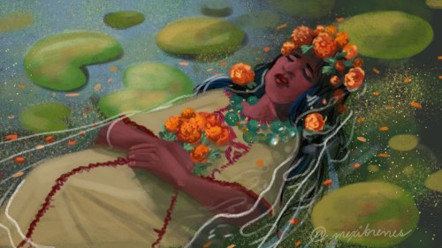 Speed painting based off &ldquo;Ophelia&rdquo; but with a Mexican twist.  My subject wa