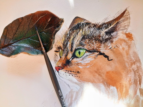 Something new - leafy ceramic brush holder and Kuressaare Castle cat