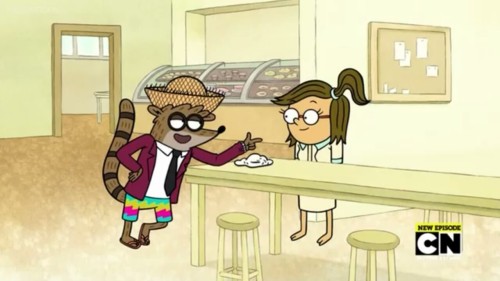 cartoonobsessing:  Rigby is so cute when he flirts with Eileen 💕🙆