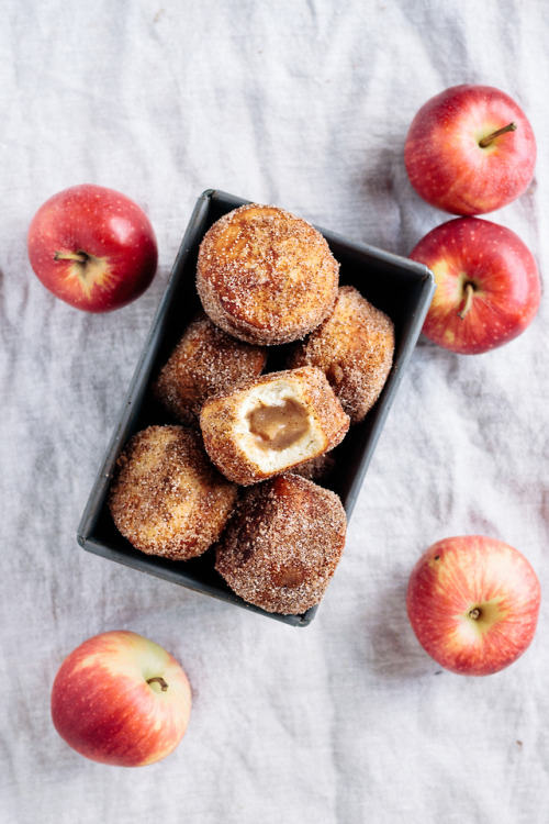 Vegan Apple Butter Filled Cinnamon Sugar Doughnuts