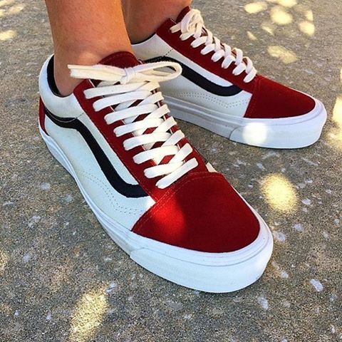 vans red dahlia old skool