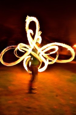 sunshiiine13:  Fire spinning. Workin’ on