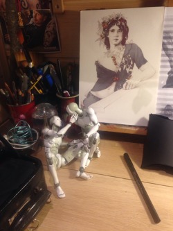 theseavoices:  lecteronthelam:  theseavoices:  mrsmusicaddict:  lecteronthelam:   theseavoices:  theseavoices: I can’t leave these figures alone on my desk for a minute! Honestly! They don’t like getting told off either.  is it wrong that i see an