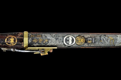 A nicely decorated Japanese matchlock musket, 19th century.