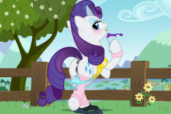 Heyo, ponybros! Niggerfaggot here with a surprise [QUADRUPLE WHAMMY] set of pony pics of our sultry ponefriend Rarity during a refreshing mid-spring jog on the less watery side of Neighara Falls. Looks like I posted this just in time to celebrate the