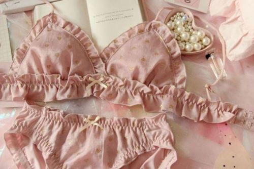 coquettefashion:Cute Lingerie Tiny Rose Sheer SetBow Tutu & Bunny PantiesRibbon Dot Mesh Panties