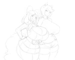 theycallhimcake:  maraudersfanartandstuff:a warmup doodle of @theycallhimcake ‘s Dog mom and daughter, because they’re adorable awwwww &lt;3