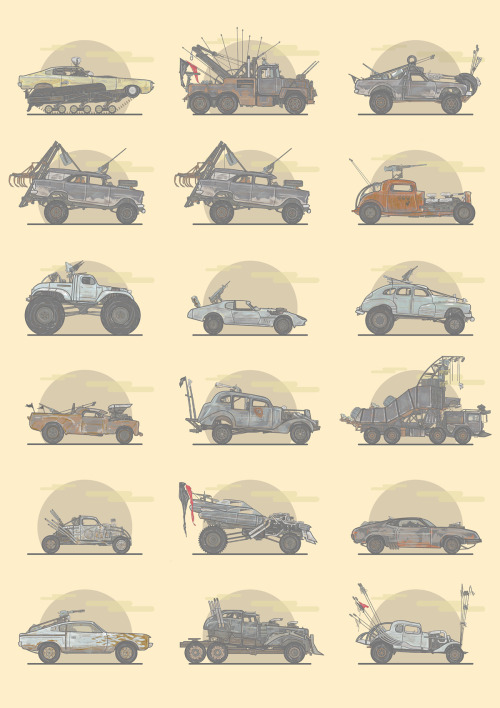 pixalry:  Mad Max: Fury Road Machines - Created by Stuart Shaw