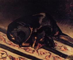artist-bazille:The Dog Rita Asleep, 1864, Frederic Bazille