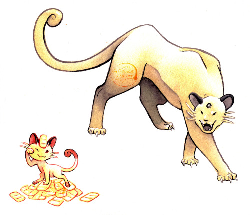 gracekraft: Meowth and Persian for the Johtodex!Let me tell you, Persian is the BANE is my existence