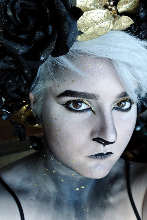 uponthemoorsx:  My very first makeup look of the new year! Inspired by Pitch Black from ROTG, since I’ve done my Fawn Jack numerous times and the stupid villain asshole needed some attention, too.All in all, 2015 was an incredible year for me as a makeup