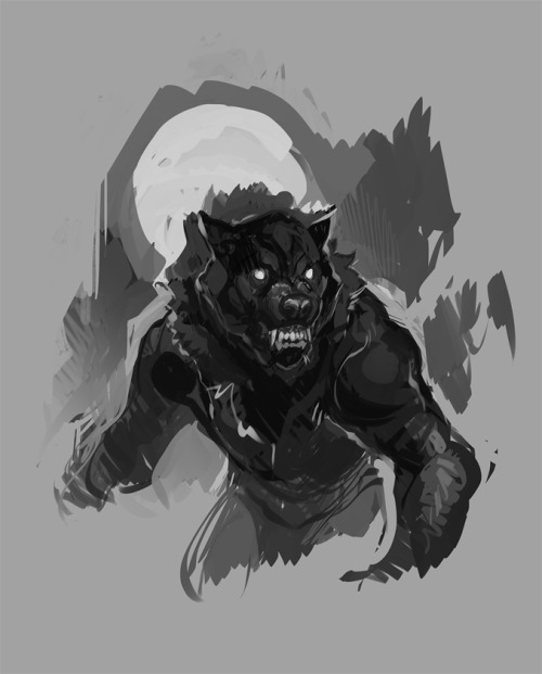 kisskicker:  Found this here sketch of a wurrwulf hiding in my art folder. Since I will probably never go back and finish it, please enjoy him now in all of his scrubbly glory.