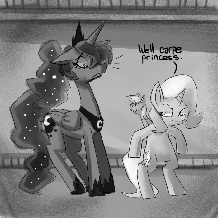 trixieismagic:  Crossover with Luna After Dark, Looks like Trixie is getting close…