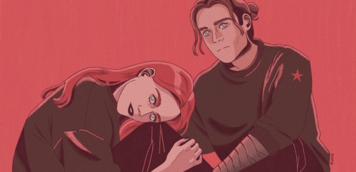 maarsart:  hi, i’m sad about the current black widow run. also, here’s a bit of a buckynat commission I did and never posted. 