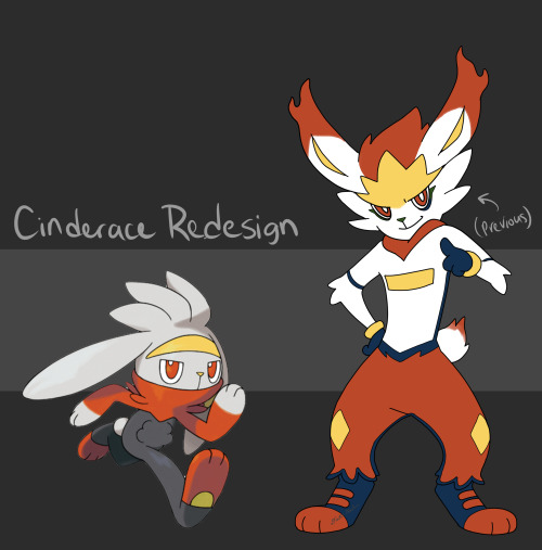 Redesigning Galar starter Pokemon, starting with Cinderace (again). I liked the &ldquo;previous&