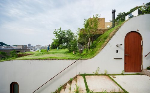 enochliew:Miyawaki Greendo by Keita Nagata Residential rental complex comprised of five floors burie
