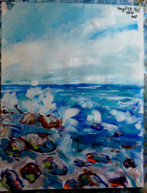 peintre-stephane: waves and particle in Oregon translated from a @seagirl49 photo Thank you Ste