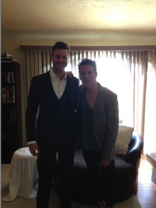 ninjaadmin:  Dan at his fitting for tonight’s Spartacus series finale event hosted by Steven S. DeKn
