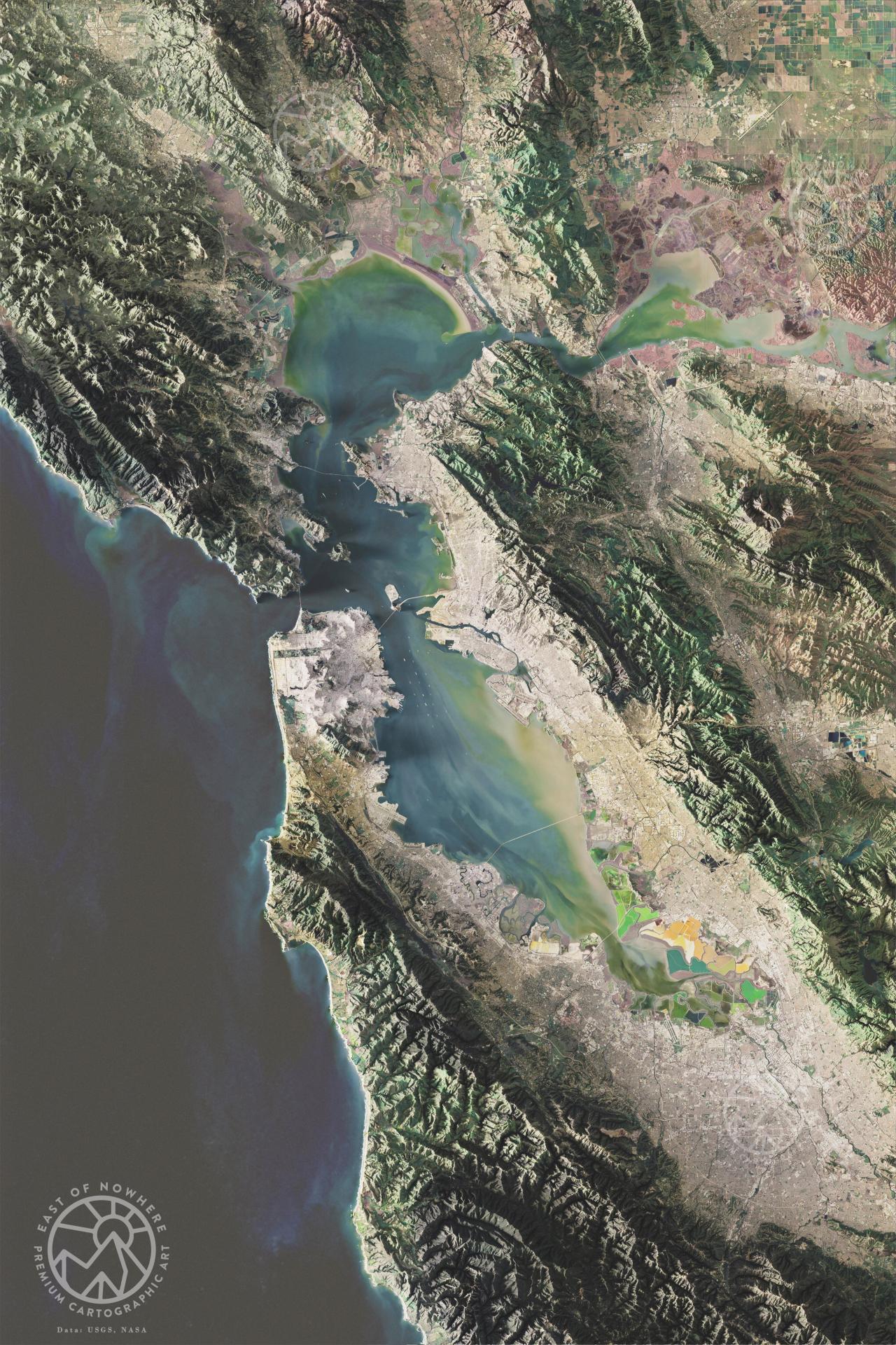 The Bay Area, California, Stylized Multispectral Imagery.