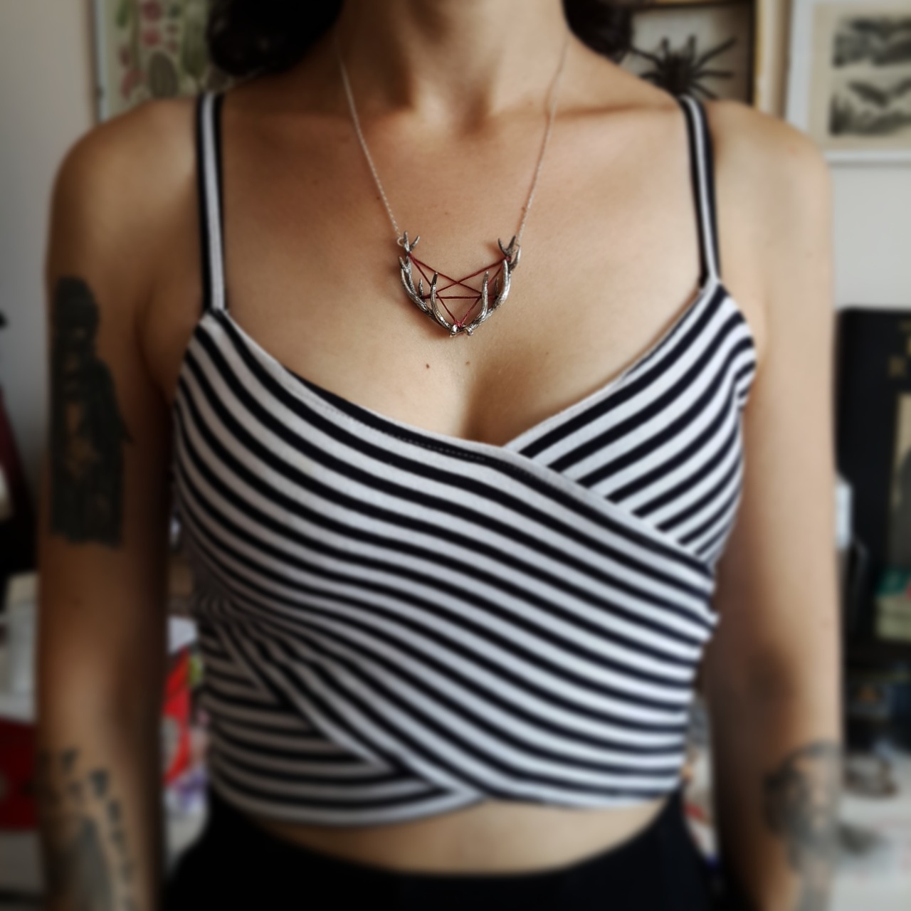 moonandserpent:   From Woodland to Spirit World: A Familiar, hand carved silver antlers