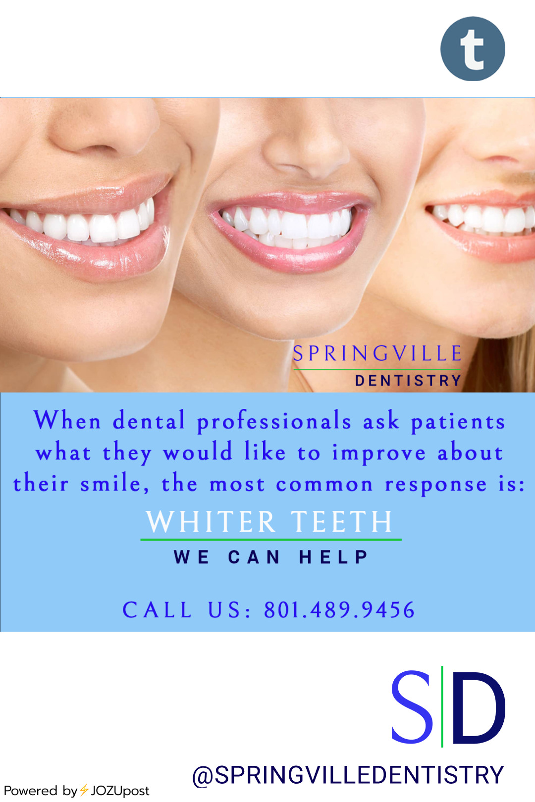 Learn about the power of Zoom In-Office Teeth Whitening at Springville Dentistry! Zoom Whitening offers immediate results - teeth can be up to 8 shades whiter in just one session! If you prefer a gradual change, our custom take-home trays are an...