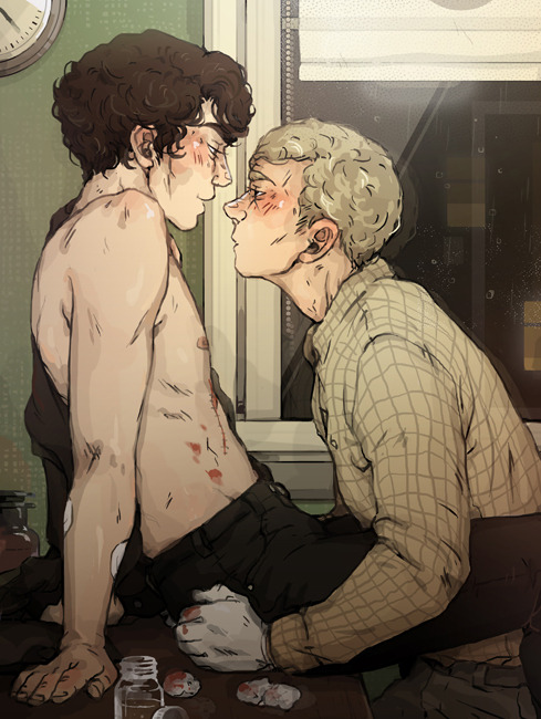 sweetlittlekitty:Sherlock’s eyes fluttered open. He looked at John and his face suddenly melted into