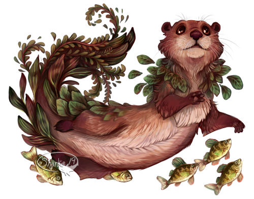 A river otter and some perch.  Also, I recently started a shop on Society 6 if anyone is interested 