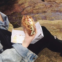 Giant dirty beach burger, cheers @speedoscafe