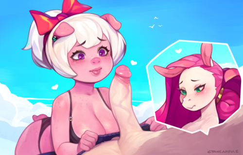 cyancapsule:    Emelie getting a closer look at Nila! I like drawing them together maybe I’ll do some followups! c: Support me on Patreon for new PSDs & sketch batches!You can find previous Patreon rewards on my Gumroad!  