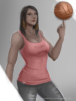 valka:Basketball Pharah | quick painting practice - color   b&amp;w