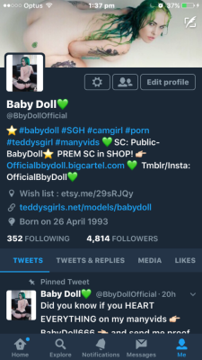 officialbbydoll:  My 5000th follower on Twitter