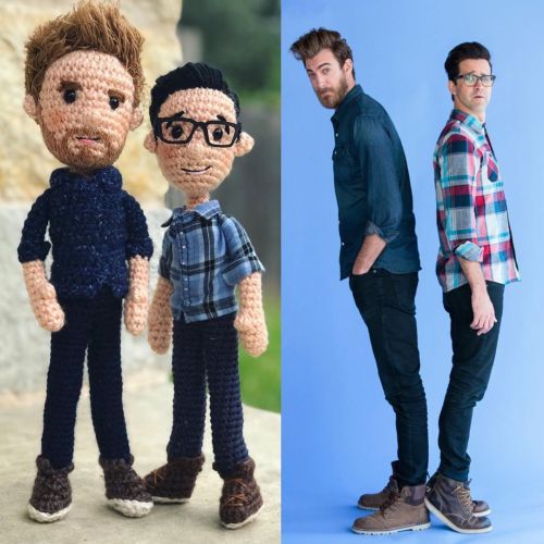 Two years ago I made these @rhettandlink dolls for a live show at @emosaustin ‍♂️#tbt @rhettmc @link