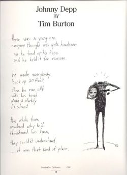 mysharona1987: Tim Burton writes a poem about Johnny Depp. 