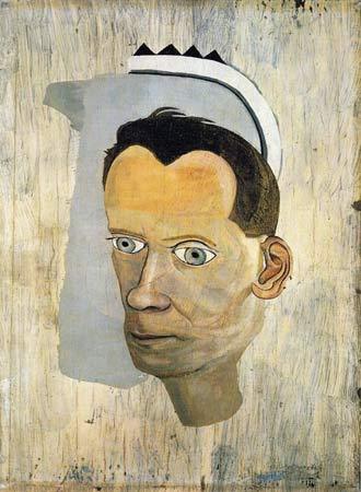 artist-freud:Fragment Head of Gerald Wilde, 1943, Lucian FreudMedium: oil,panelwww.wikiart.o