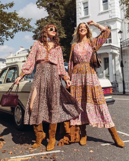 Belle &amp; Bunty • Alice &amp; Hannah all boho in Rixo and Rouje. Boots by Sezane.   