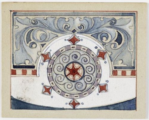 Silvio Gambini, design for wall decoration, 1902-1905. Watercolor. Italy. Via Wolfsonian