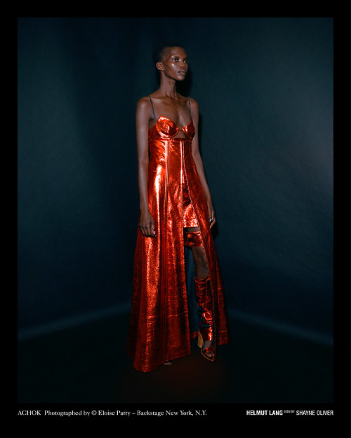 HELMUT LANG AS SEEN BY SHAYNE OLIVER SHOT BY ELOISE PARRY BACKSTAGE, NEW YORK, N.Y. 