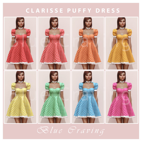 bluecravingcc:SIMS 4 CC - CLARISSE PUFFY DRESS♥ DOWNLOAD ♥ Public released——————– TOU ————————–Do no