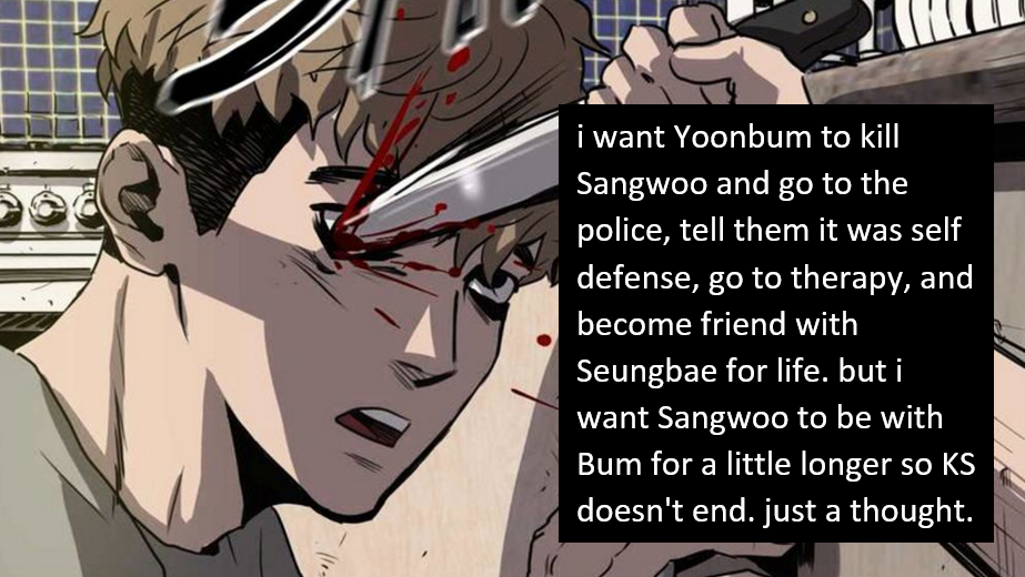 Killing Stalking Confessions — “i want Yoonbum to kill Sangwoo and