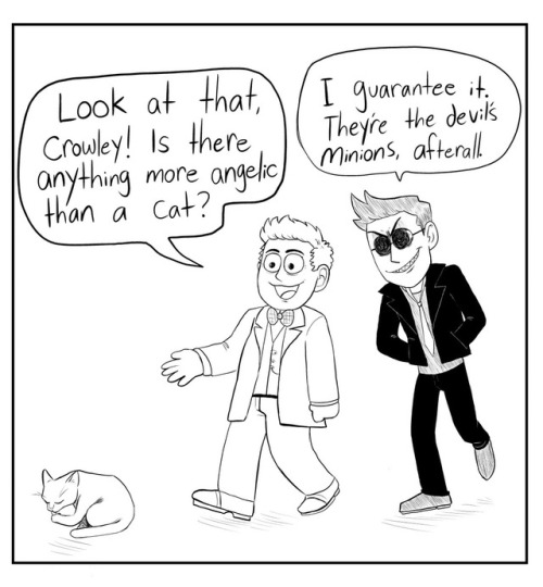 brainbubblegum: killerweasel: I commissioned @brainbubblegum to do a Good Omens comic.I love it. :D@