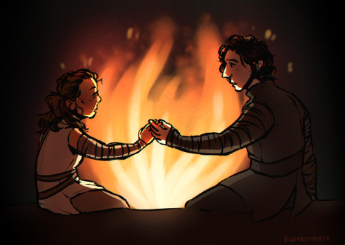 fahrennheit:hi i’m really late to the tlj fanart aftermath here’s a hand-touching moment by romant