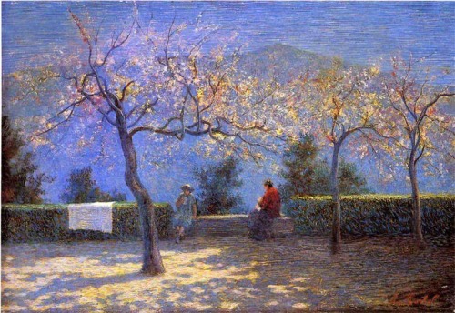 Spring in Colma  -  Angelo Morbelli (Italian 1853-1919)Pointillism